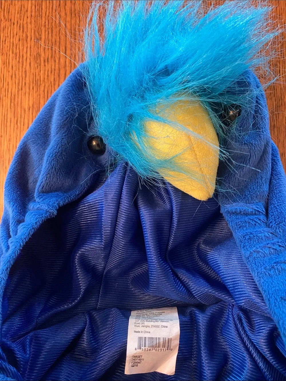 Blue Peacock Baby Costume Jacket with Striped Belly - Picture 3 of 5